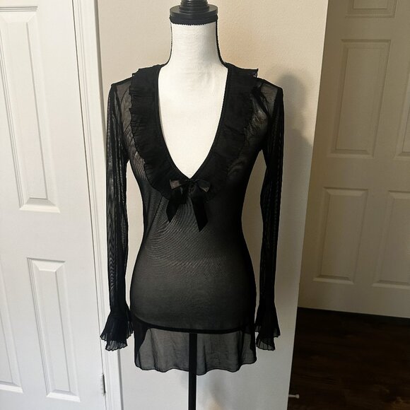 Dreamgirl Other - Dreamgirl sheer black long sleeve top - Size L
